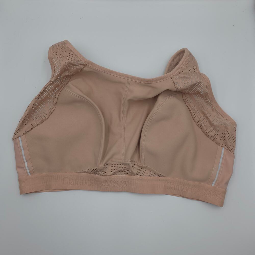 Glamorise No-Sweat Mesh Sports Wirefree Bra Style 1068 in Tan Size 42DD